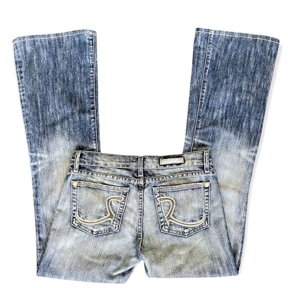 Rock & Republic Y2K Blue Tag Low Rise Bootcut Jeans Roth Acid Blue Jeans Sz 27 - Picture 1 of 13